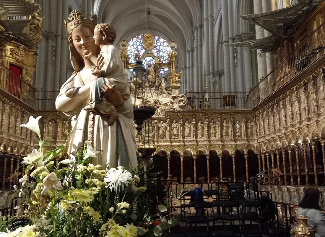 Spanyolország, Kasztília, Toledo, katedrális: Mária és a gyermek Jézus