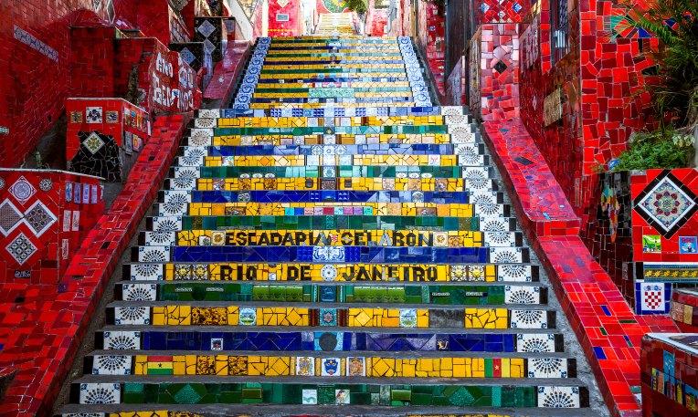Brazília, Rio de Janeiro, Santa Teresába vezető lépcsősor