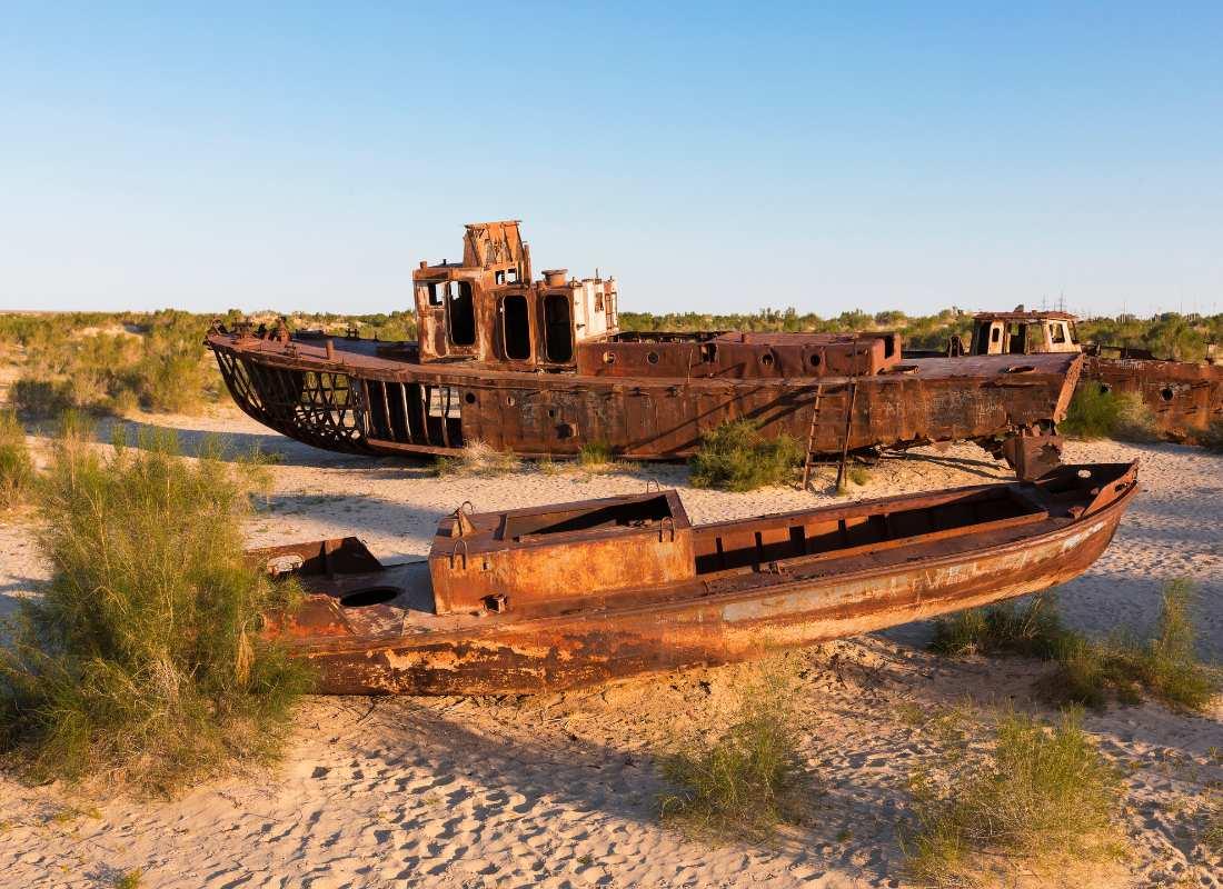 Üzbegisztán - Aral-tó, Hajótemető