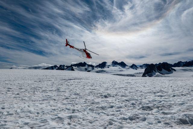 Új-Zéland, Fox-gleccser, helikopter