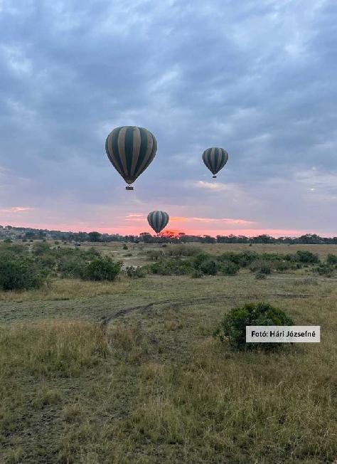Tanzánia, naplemente a Serengeti Nemzeti Parkban